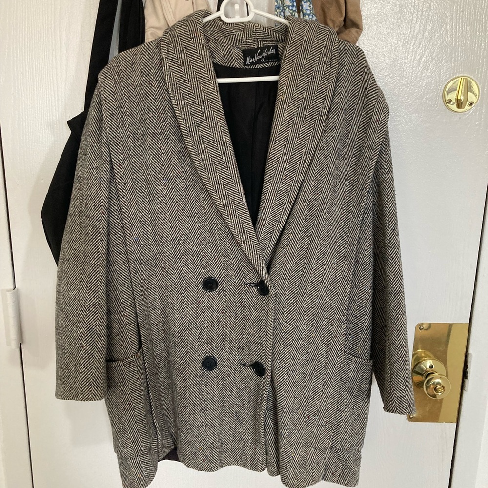 Vintage Miss New Yorker herringbone coat
